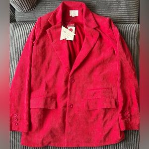 Red corduroy blazer